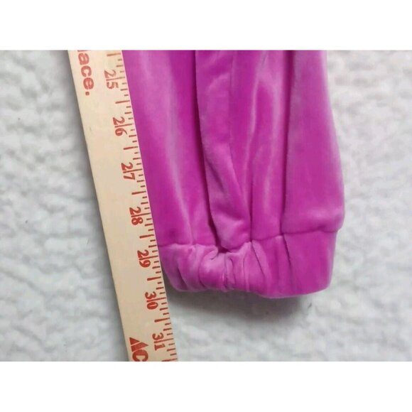 Vivre La Vie Velvet Pink Jogger and Crop Hooded Sweatshirt Set, Size XL - Picture 10 of 11